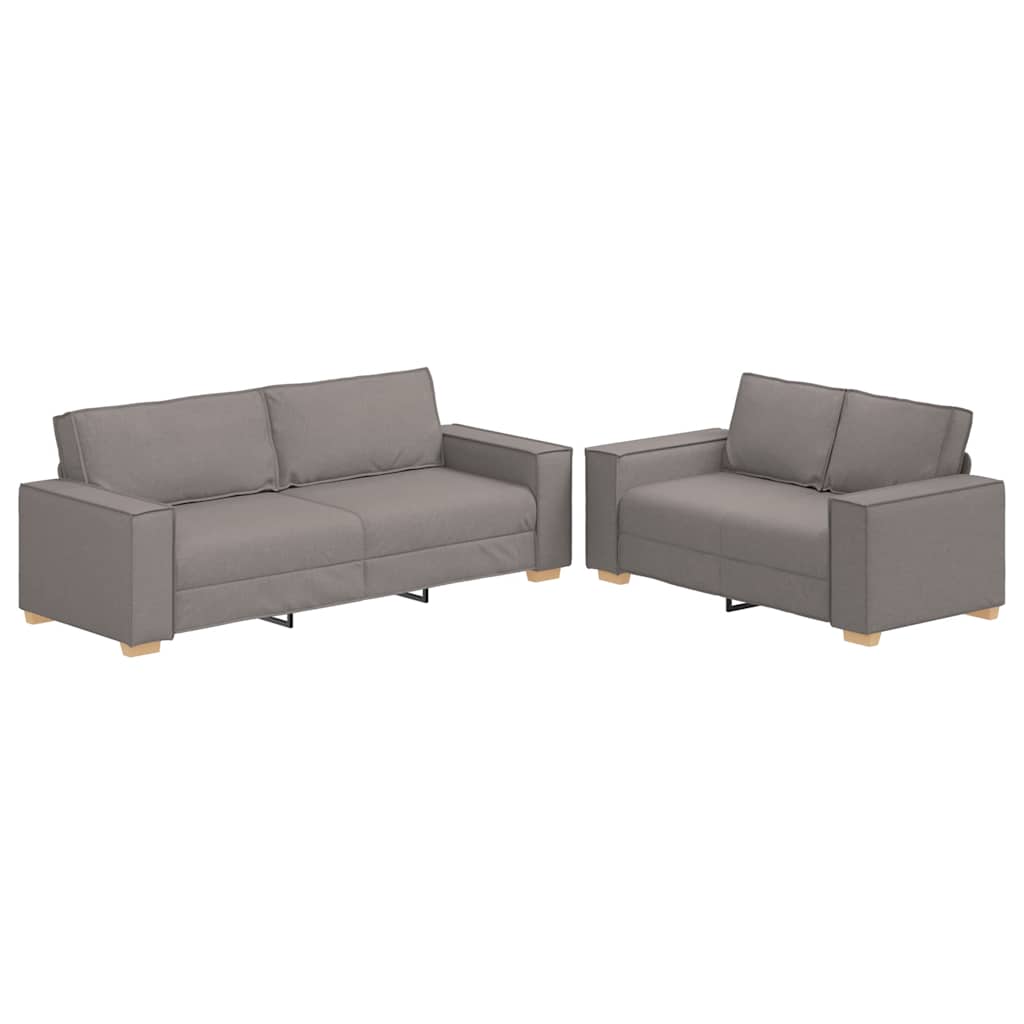 2-Delige Loungeset Met Kussens Stof Taupe