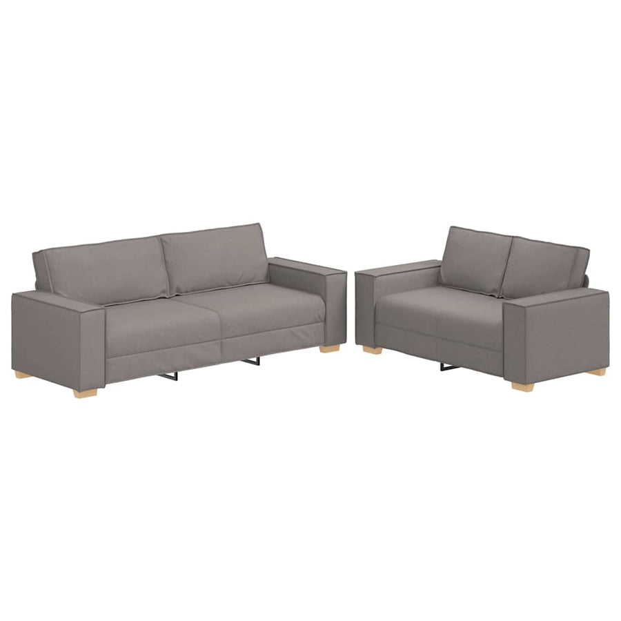 2-Delige Loungeset Met Kussens Stof Taupe