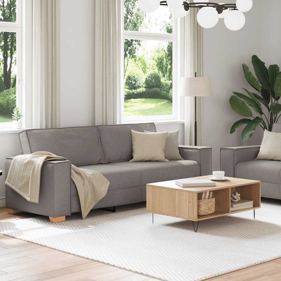2-Delige Loungeset Met Kussens Stof Taupe