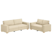 2-Delige Loungeset Met Kussens Stof Kleurig Crème
