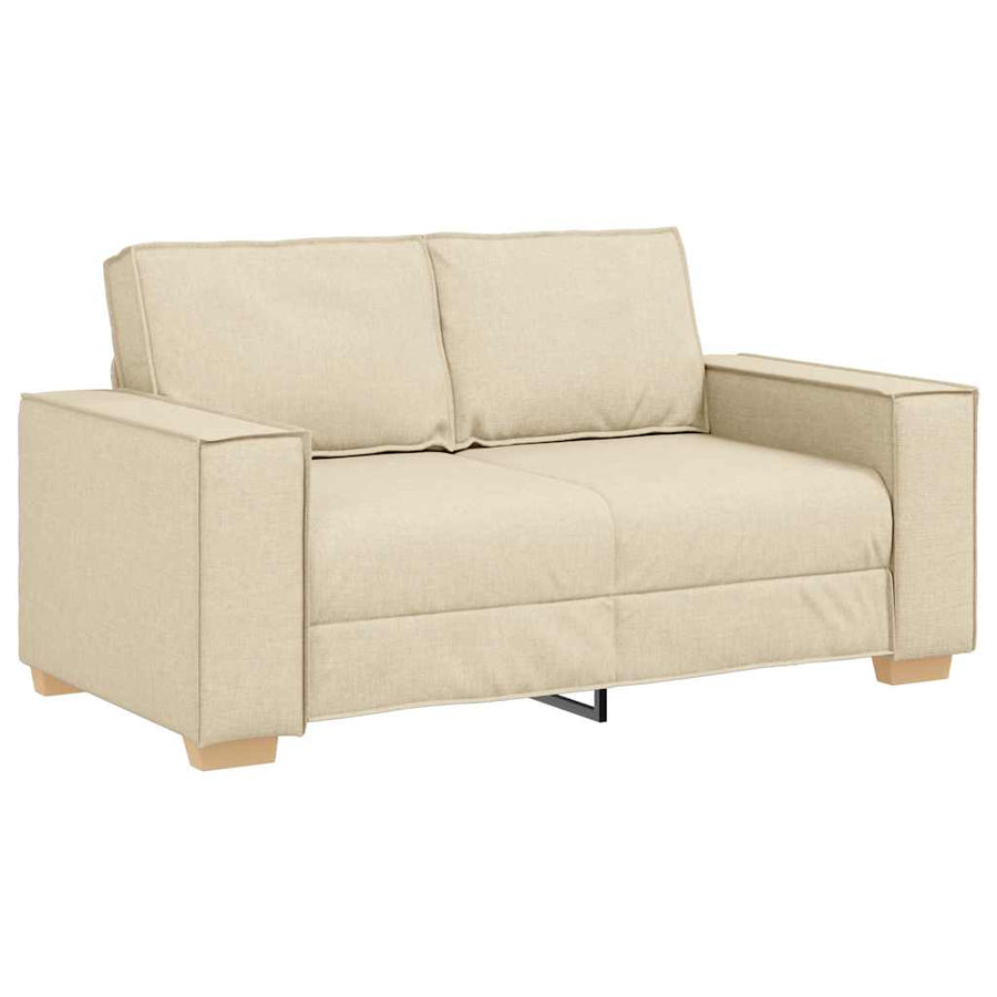 2-Delige Loungeset Met Kussens Stof Kleurig Crème