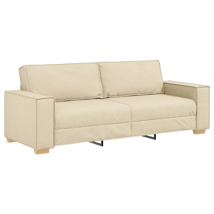 2-Delige Loungeset Met Kussens Stof Kleurig Crème