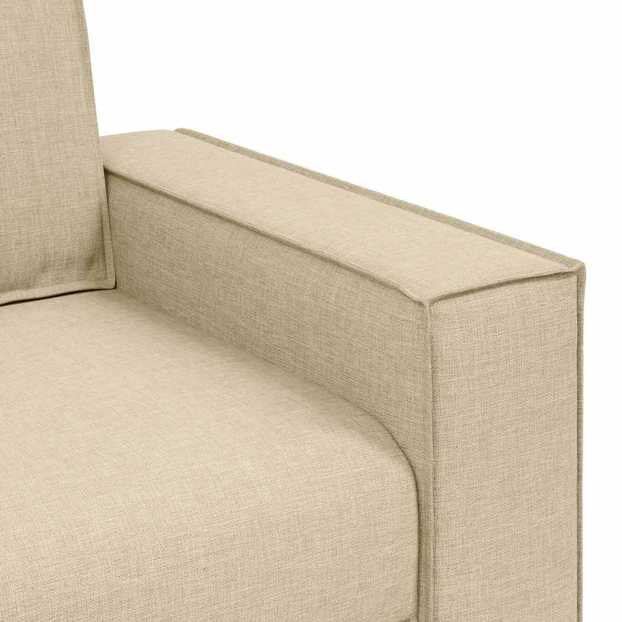 2-Delige Loungeset Met Kussens Stof Kleurig Crème