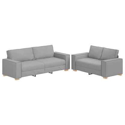 2-delige Loungeset met kussens stof wolk grijs