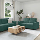 2-piece Lounge Set with Cushions Velvet Dark Green