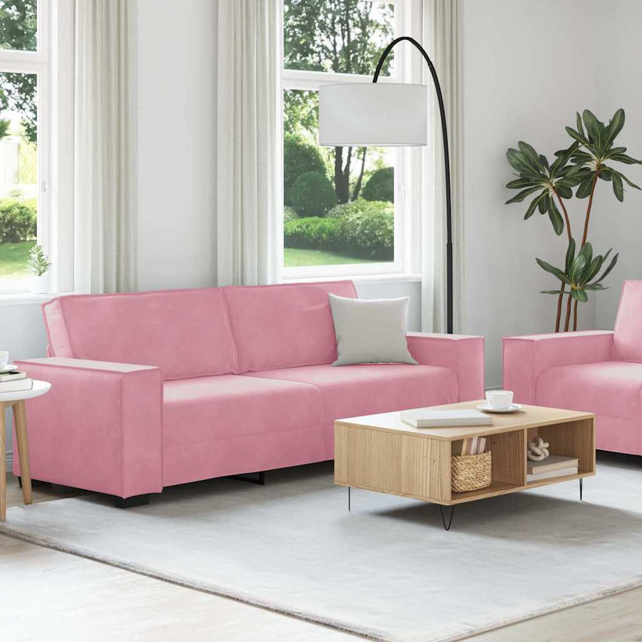2-Delige Loungeset Met Kussens Fluweel Roze