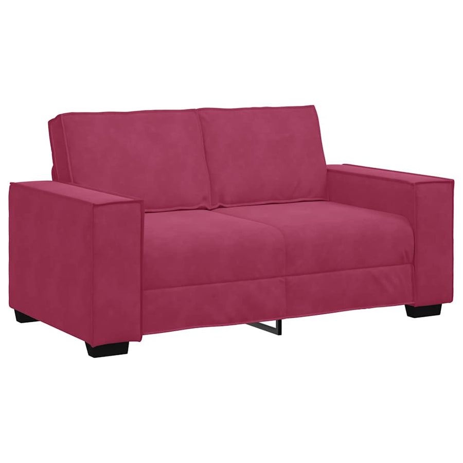 2-Delige Loungeset Met Kussens Fluweel Wijnrood