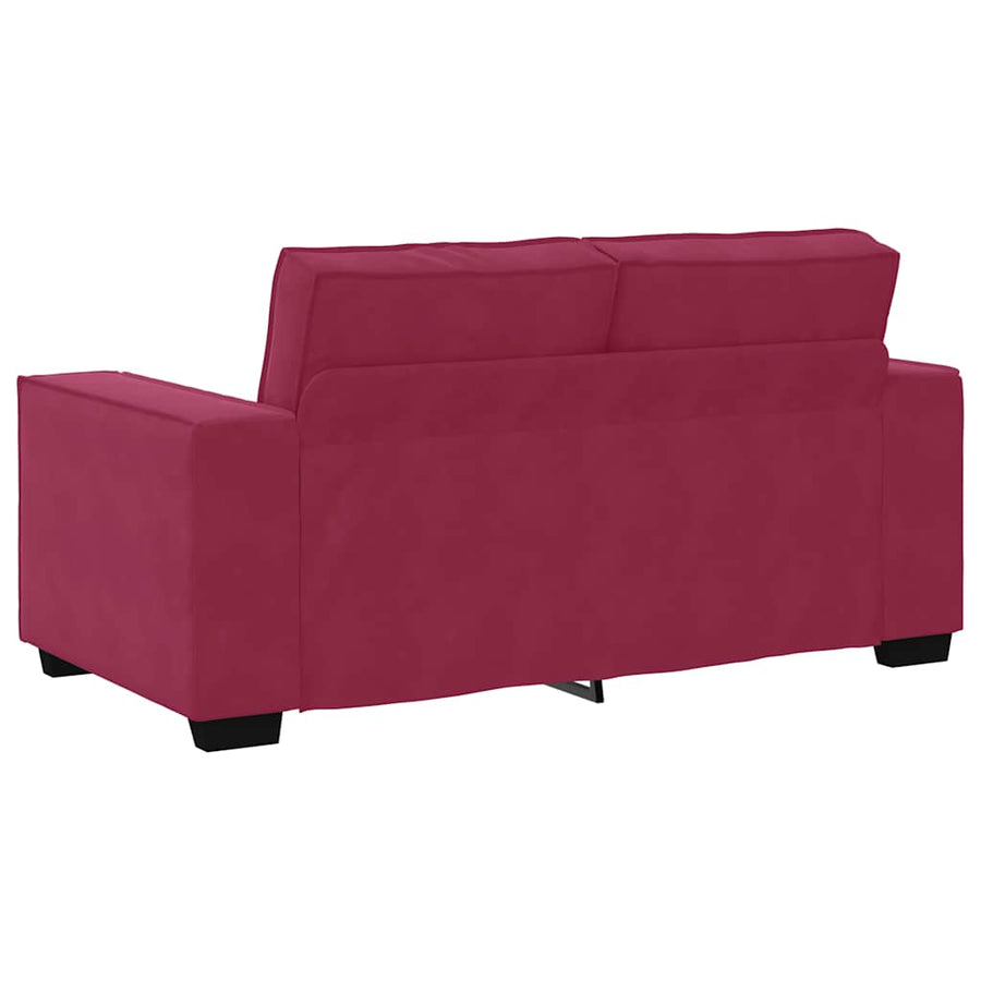 2-Delige Loungeset Met Kussens Fluweel Wijnrood
