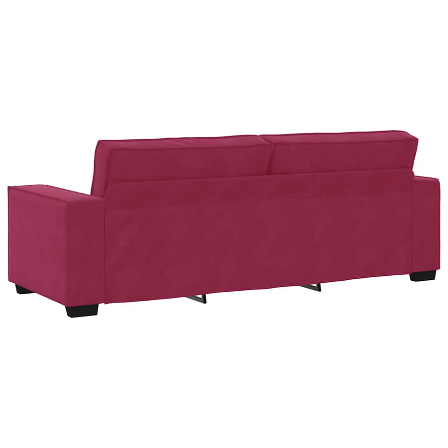 2-Delige Loungeset Met Kussens Fluweel Wijnrood