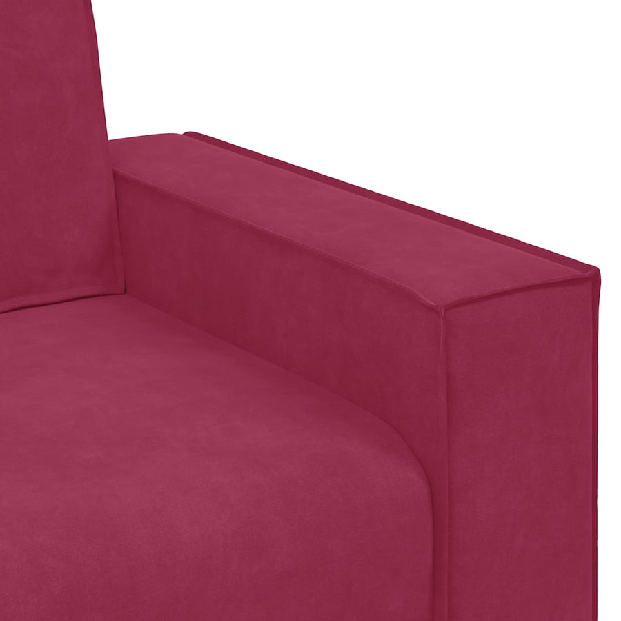 2-Delige Loungeset Met Kussens Fluweel Wijnrood
