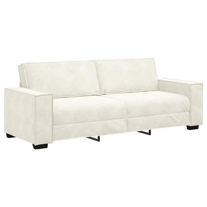 2-delige Loungeset met kussens fluweel crèmekleurig