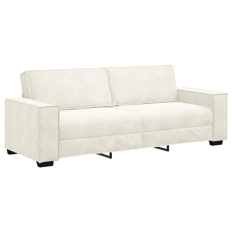 2-delige Loungeset met kussens fluweel crèmekleurig