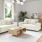 Loungeset 2-delig fluweel crèmekleurig