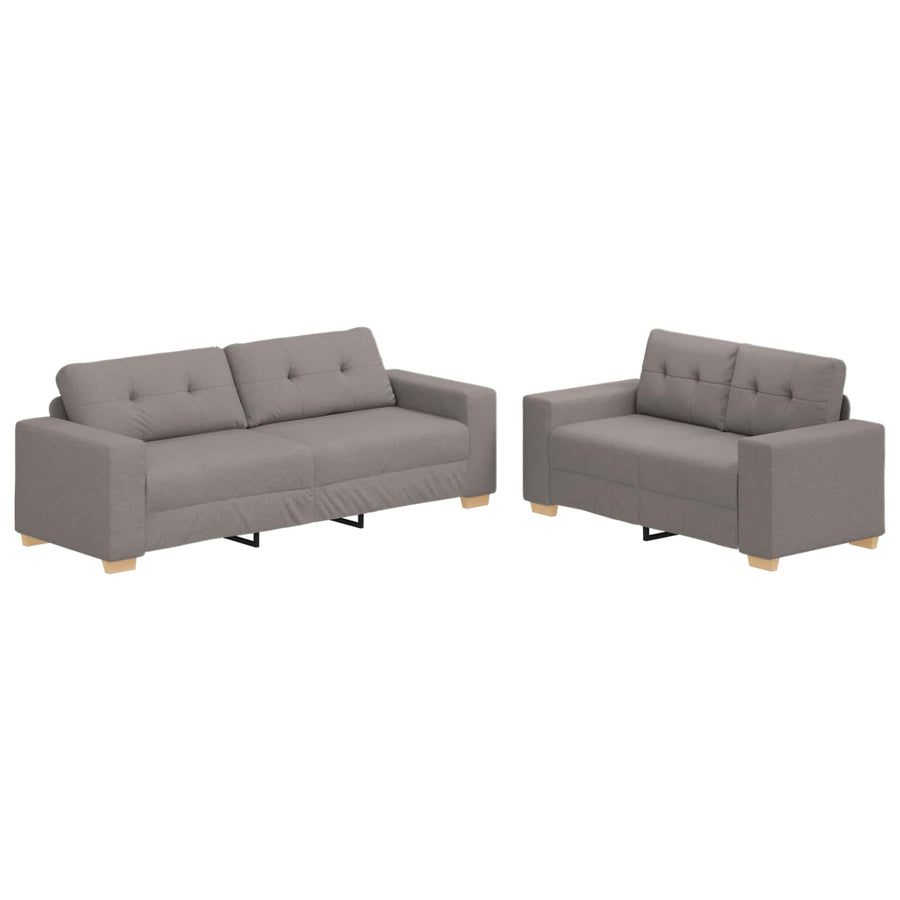 Bank 2 st Taupe Linnen-mix stof