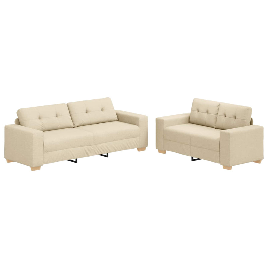 Bank 2 st Crème Linnenmix Stoffen
