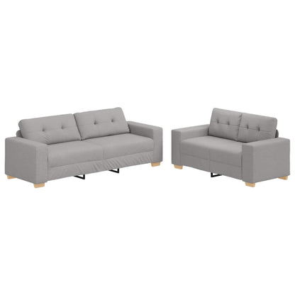 Bank 2 pcs Grijs 221 x 80 x 80 cm Linnen-mix stof