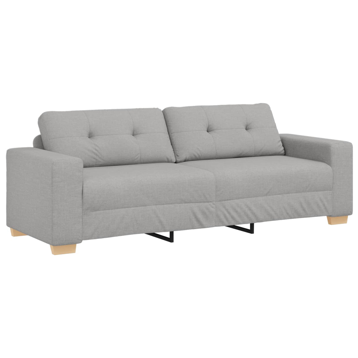 Bank 2 pcs Grijs 221 x 80 x 80 cm Linnen-mix stof
