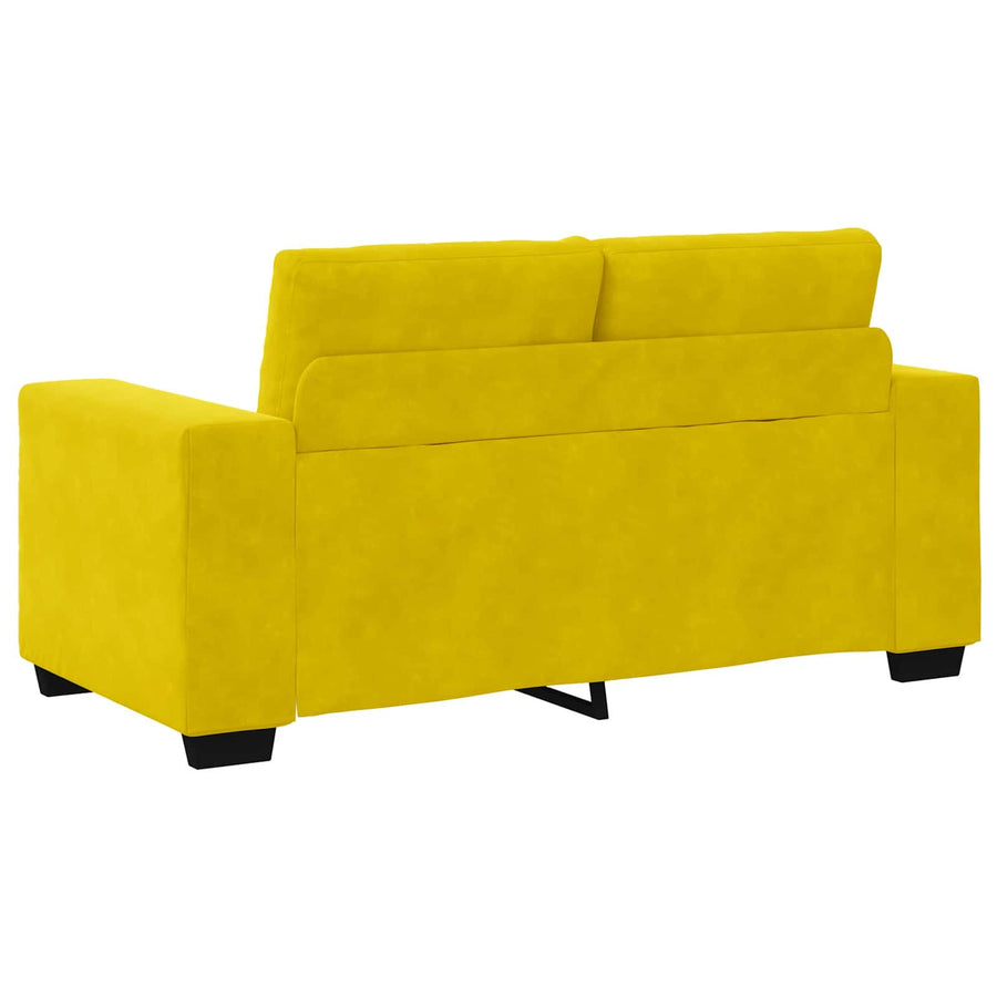 Bank 2 pcs Geel 221 x 80 x 80 cm Stof