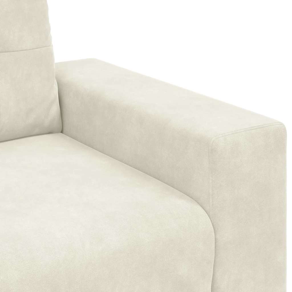 | Bankstel | 2 Pcs 221 X 78 X 80 Cm Fluweel Crème