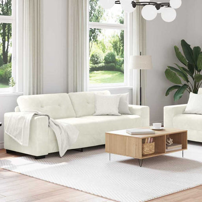 | Bankstel | 2 Pcs 221 X 78 X 80 Cm Fluweel Crème