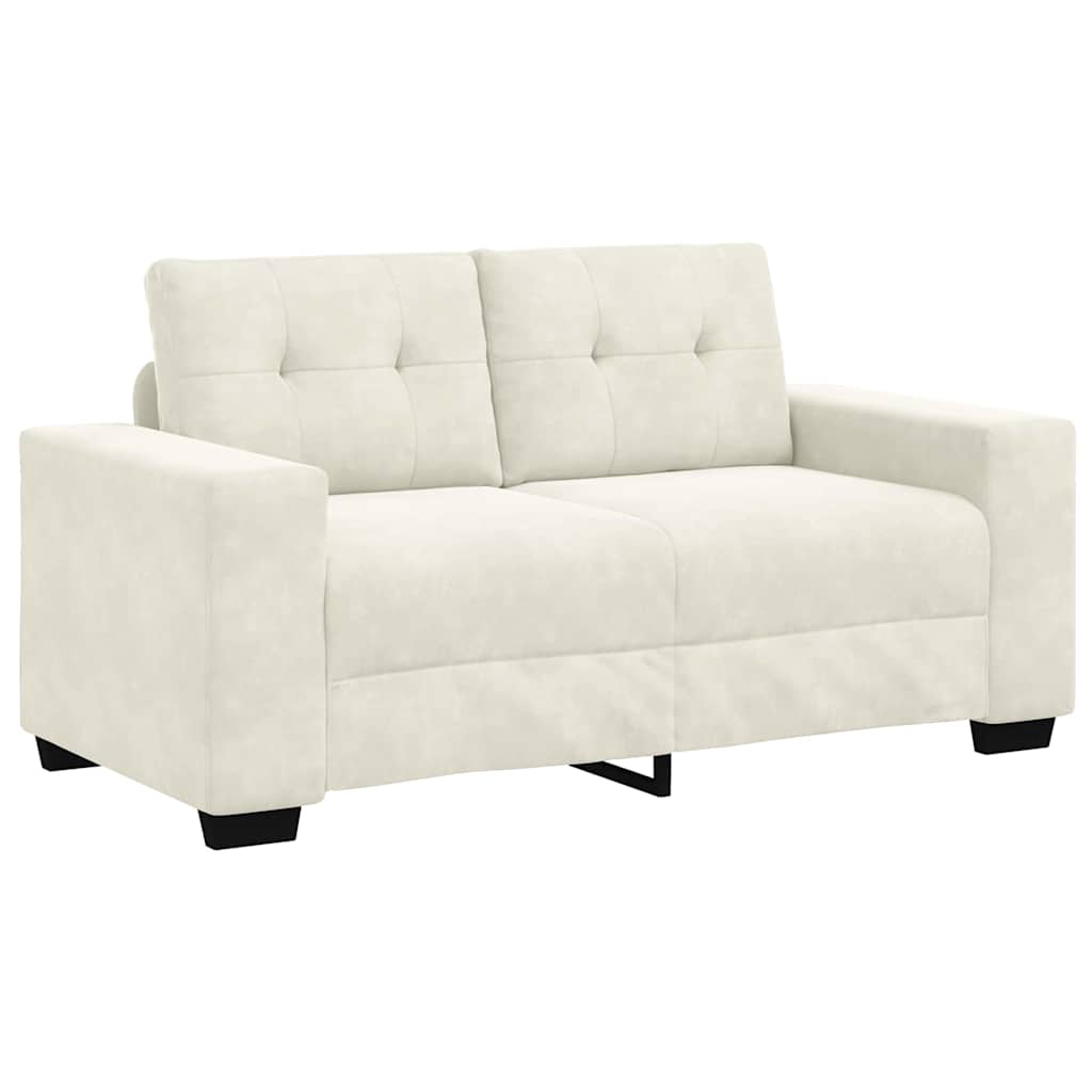| Bankstel | 2 Pcs 221 X 78 X 80 Cm Fluweel Crème