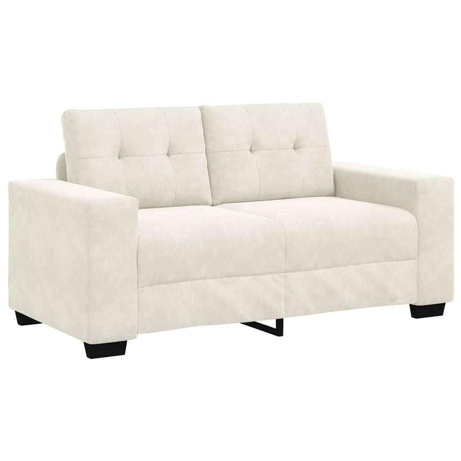 | Bankstel | 2 Pcs 221 X 78 X 80 Cm Fluweel Crème