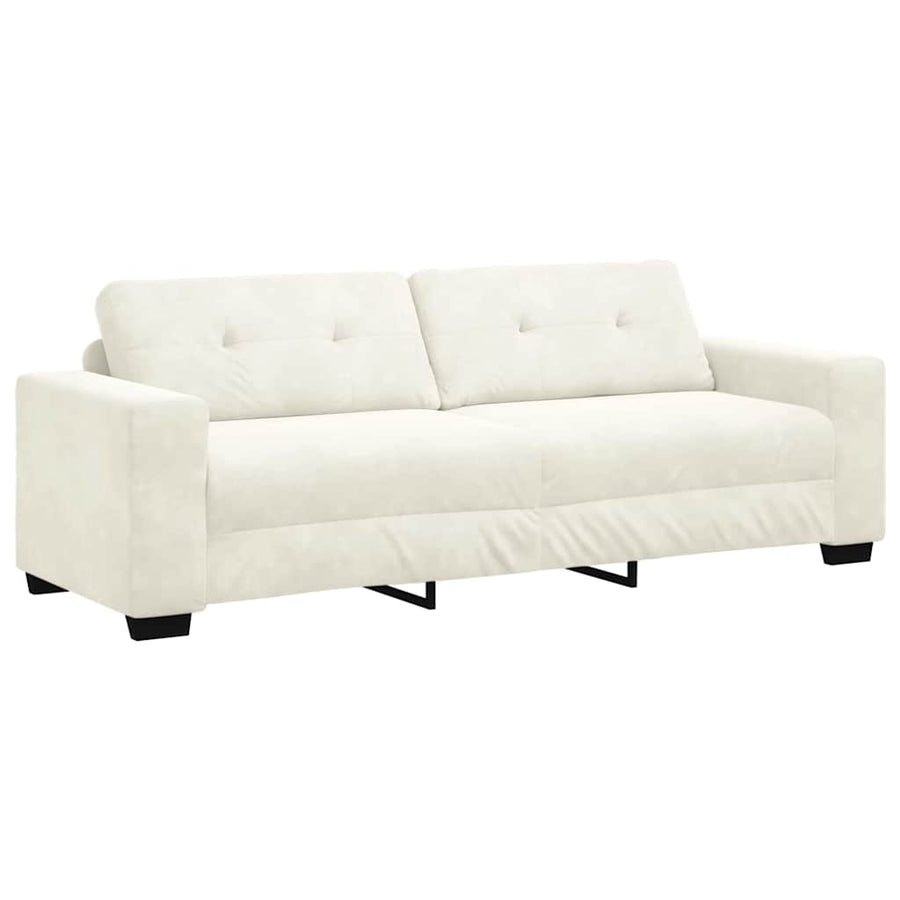 | Bankstel | 2 Pcs 221 X 78 X 80 Cm Fluweel Crème