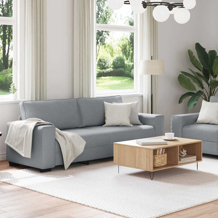 2-Delige Loungeset Met Kussens Stof Lichtgrijs
