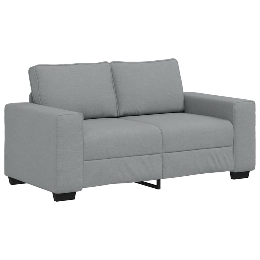 2-Delige Loungeset Met Kussens Stof Lichtgrijs