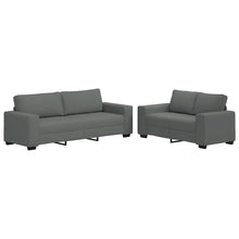 2-Delige Loungeset Met Kussens Stof Donkergrijs
