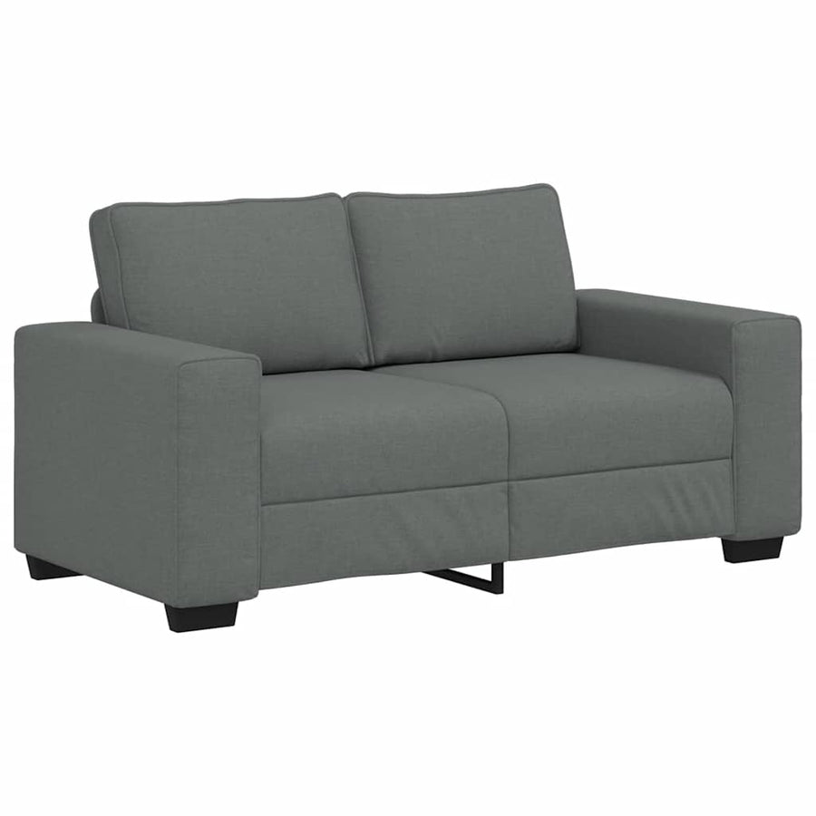 2-Delige Loungeset Met Kussens Stof Donkergrijs