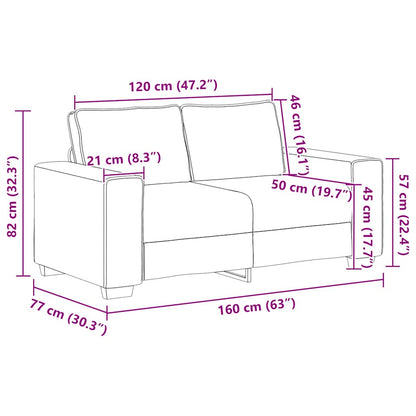 2-Delige Loungeset Met Kussens Stof Donkergrijs