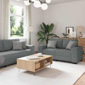 2-delige Loungeset met kussens stof donkergrijs
