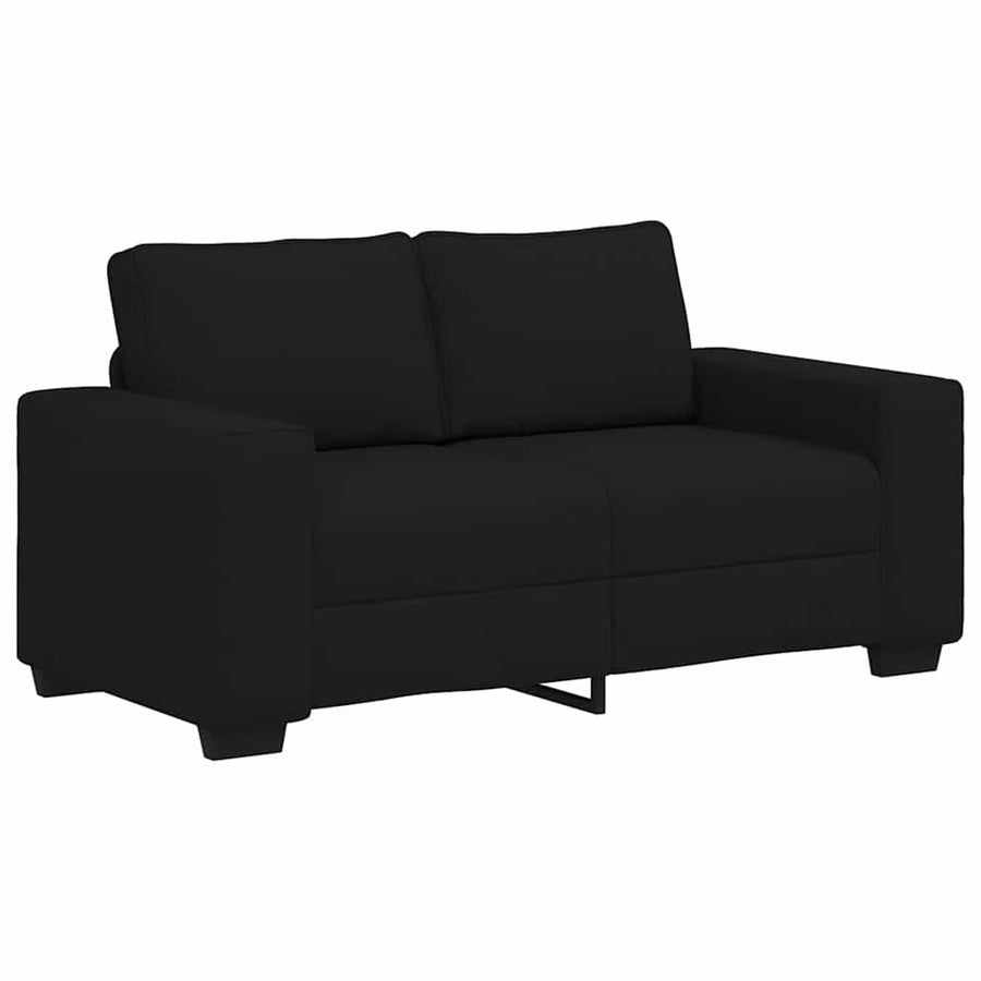 2-Delige Loungeset Met Kussens Stof Zwart