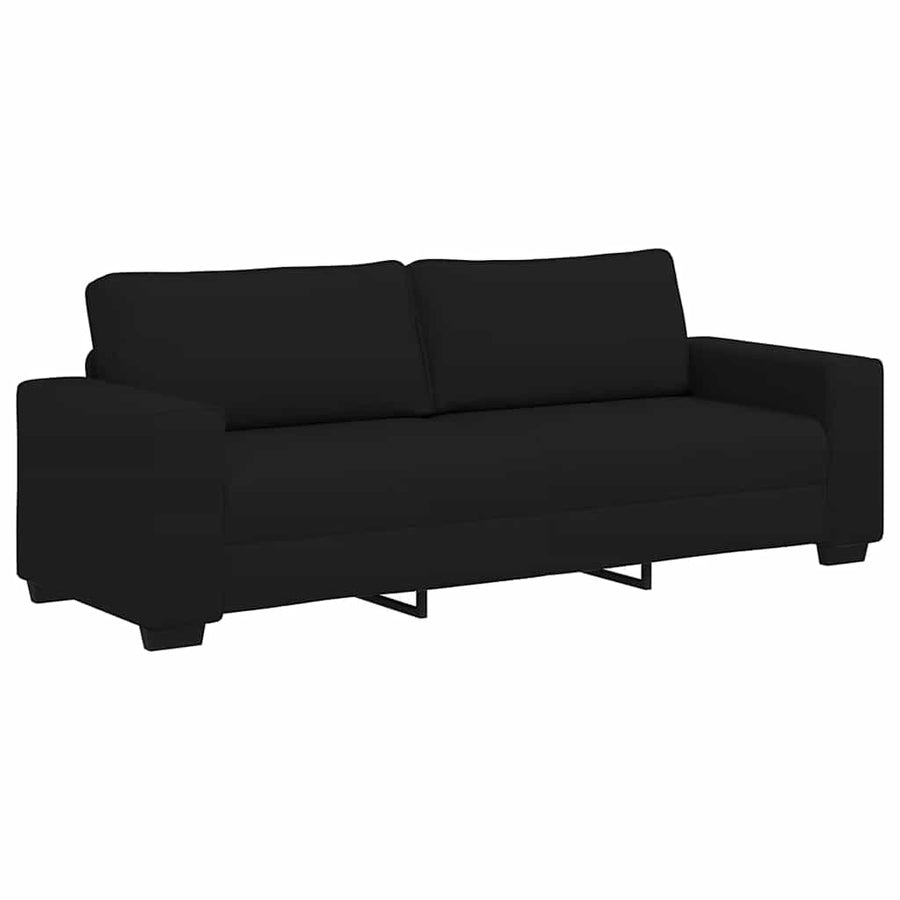 2-Delige Loungeset Met Kussens Stof Zwart