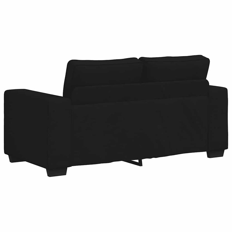 2-Delige Loungeset Met Kussens Stof Zwart