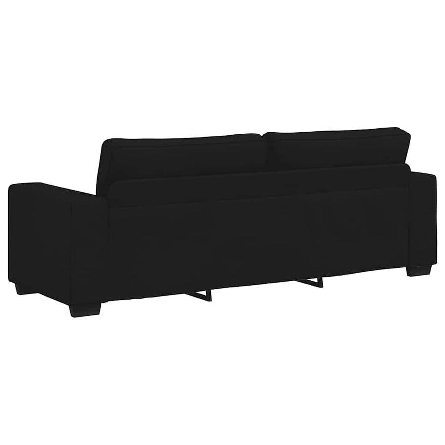 2-Delige Loungeset Met Kussens Stof Zwart