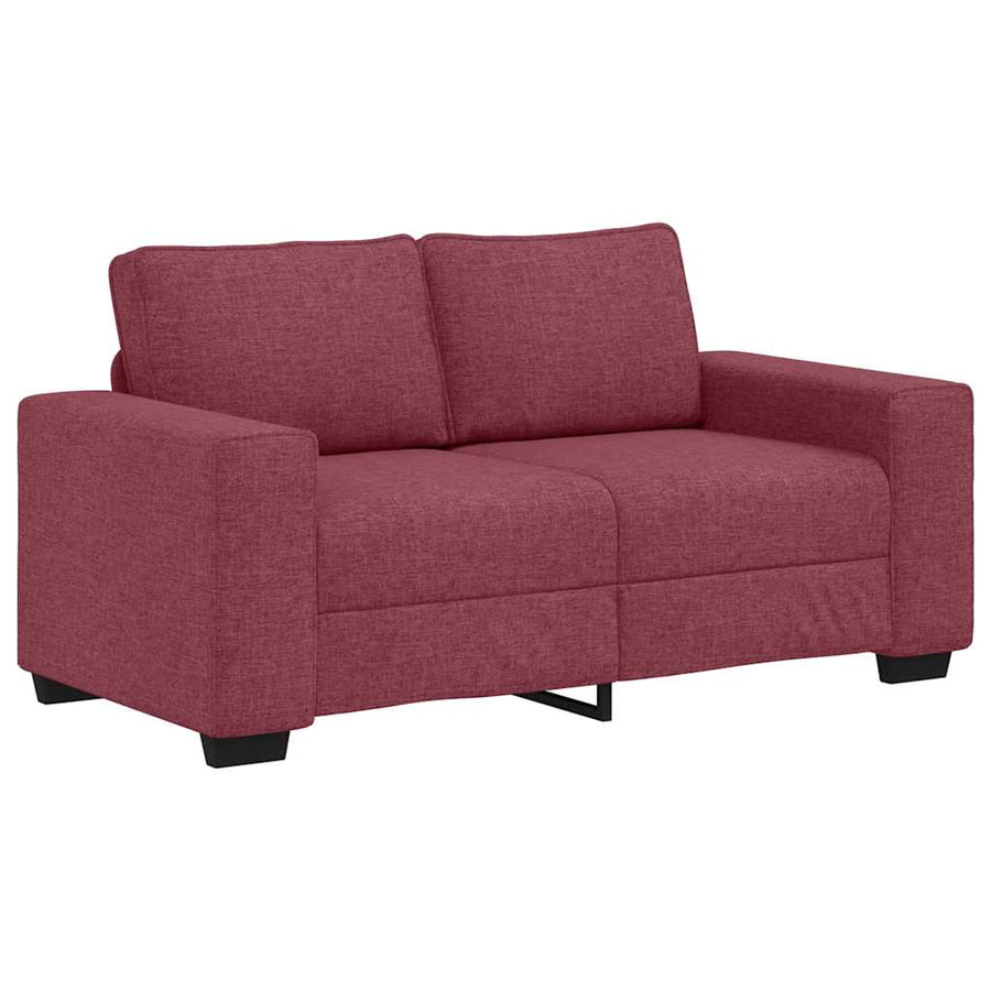 2-Delige Loungeset Met Kussens Stof Wijnrood