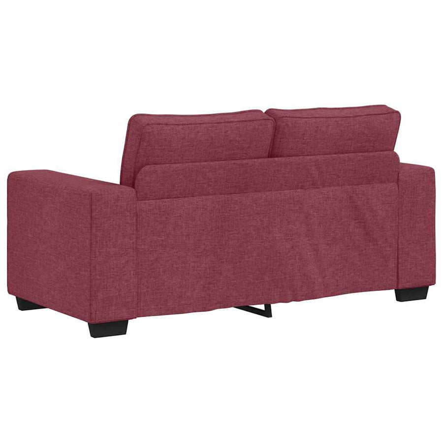 2-Delige Loungeset Met Kussens Stof Wijnrood