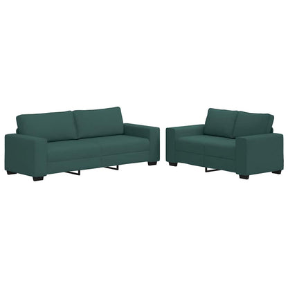 2-delige Loungeset met kussens stof donkergroen