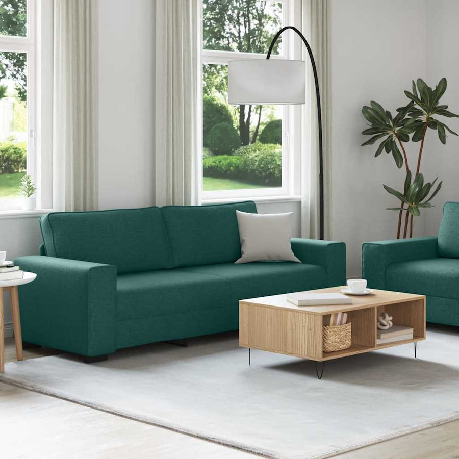 2-delige Loungeset met kussens stof donkergroen
