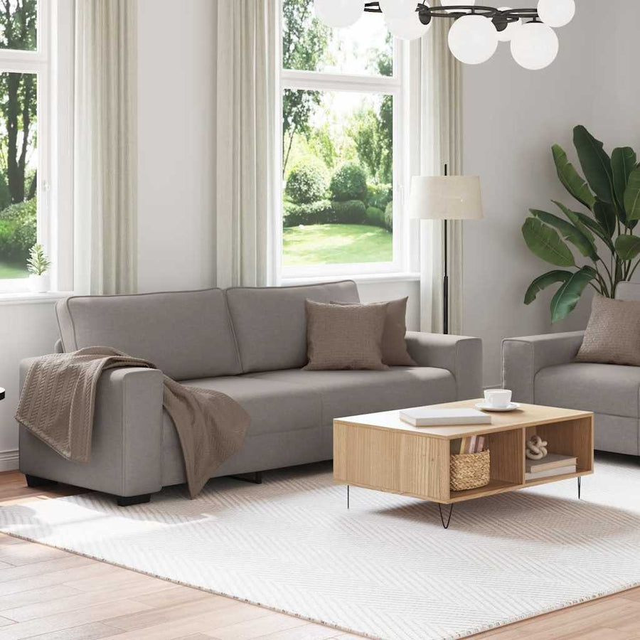 2-Delige Loungeset Met Kussens Stof Taupe
