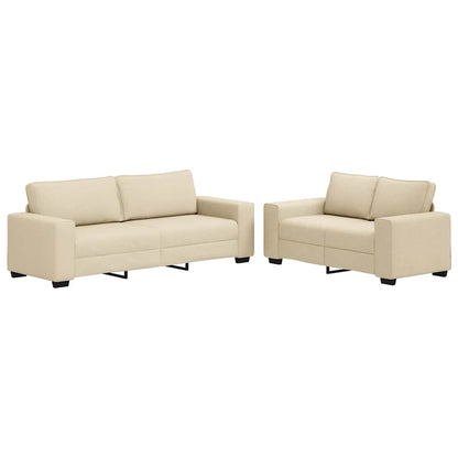 2-Delige Loungeset Met Kussens Stof Kleurig Crème