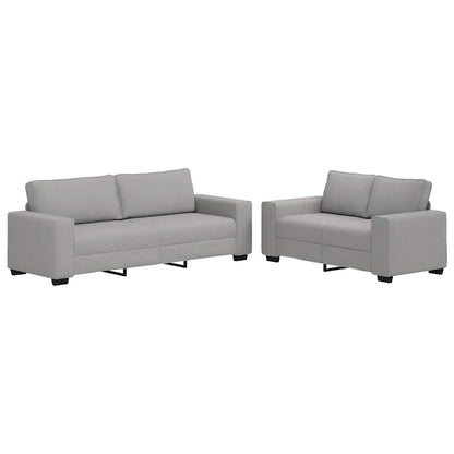 2-Delige Loungeset Met Kussens Stof Wolk Grijs Wolkengrijs