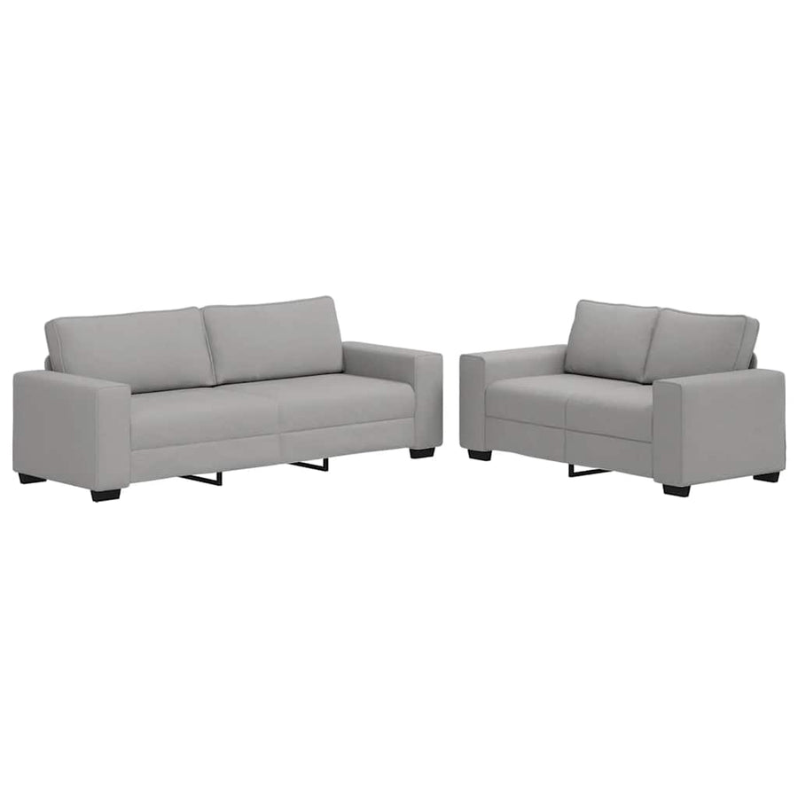 2-Delige Loungeset Met Kussens Stof Wolk Grijs Wolkengrijs