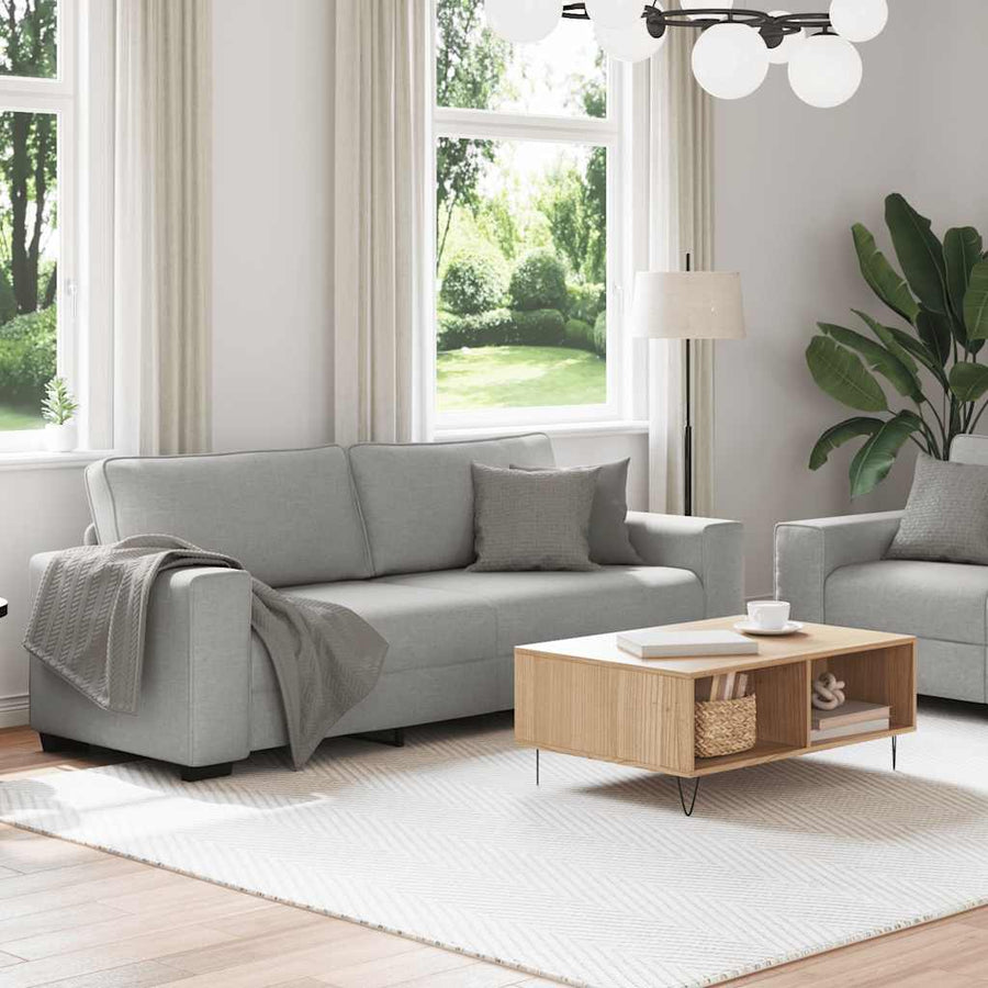 2-Delige Loungeset Met Kussens Stof Wolk Grijs Wolkengrijs
