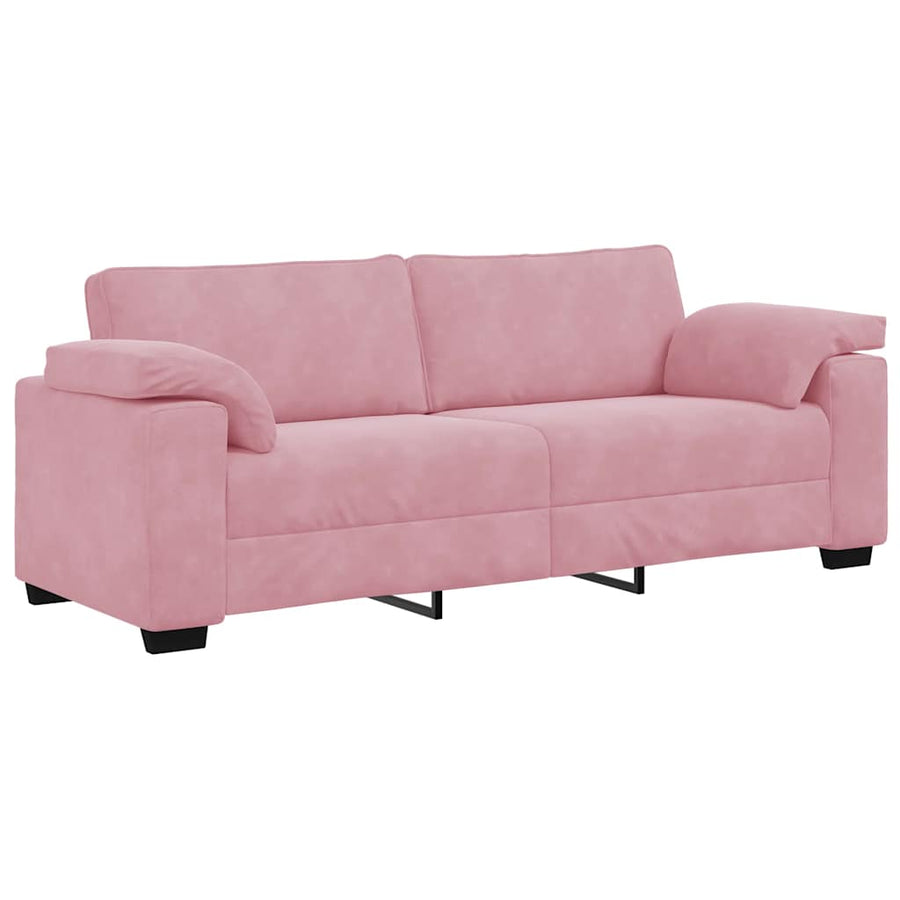 2-delige bankset met kussens roze fluweel