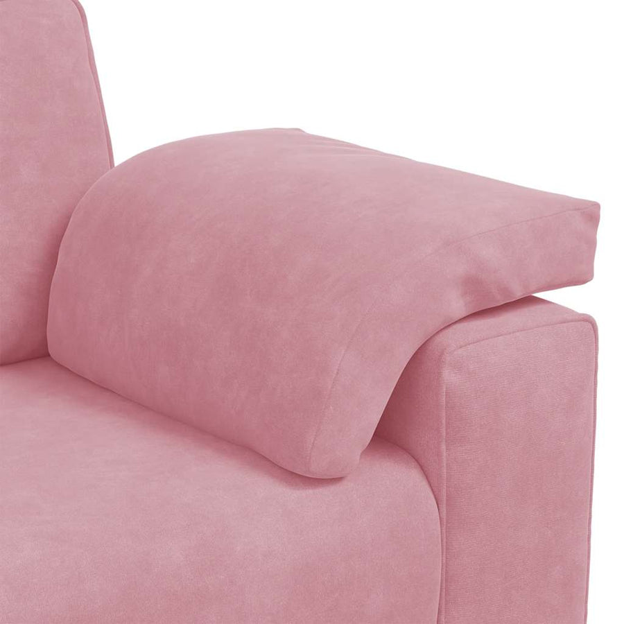 2-delige bankset met kussens roze fluweel