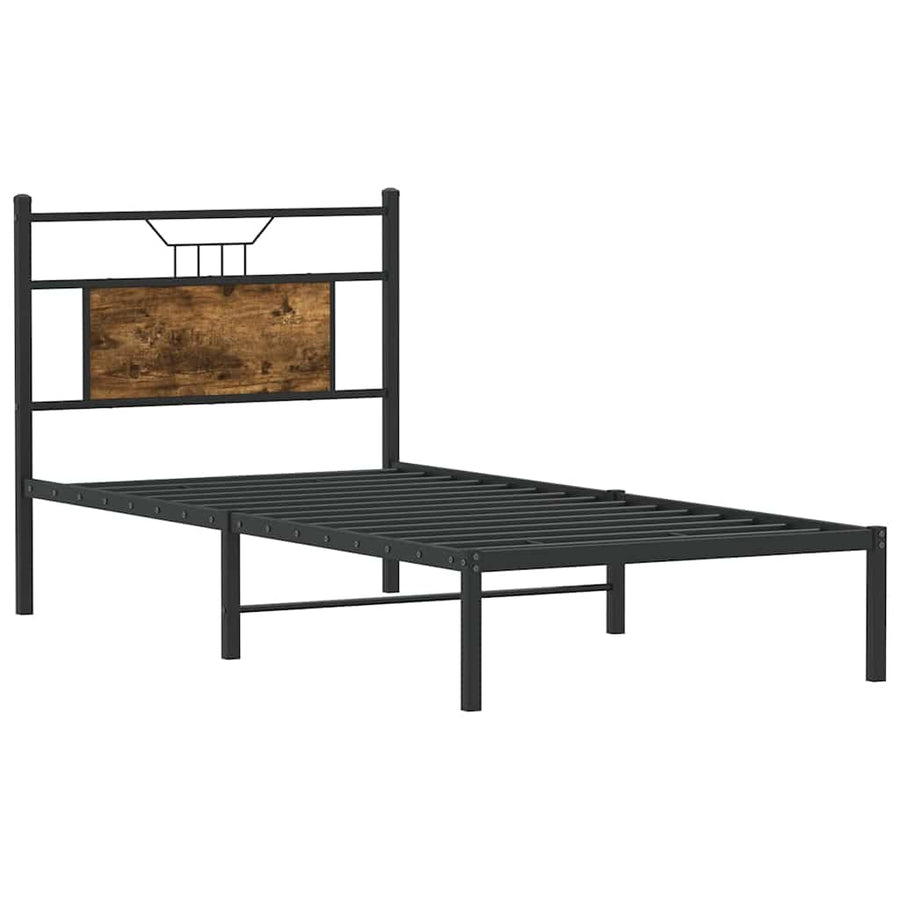 Bedframe zonder matras hout gerookt eikenkleurig 75x190 cm