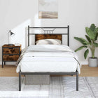 Bed frame without mattress smoked oak wood effect 90x190 cm